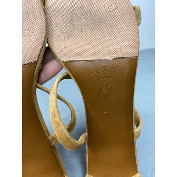 By Far Tanya Tan Neutral Slip On Heel Sandals Modern Minimalist Women's 40 US 10 - Picture 11 of 12